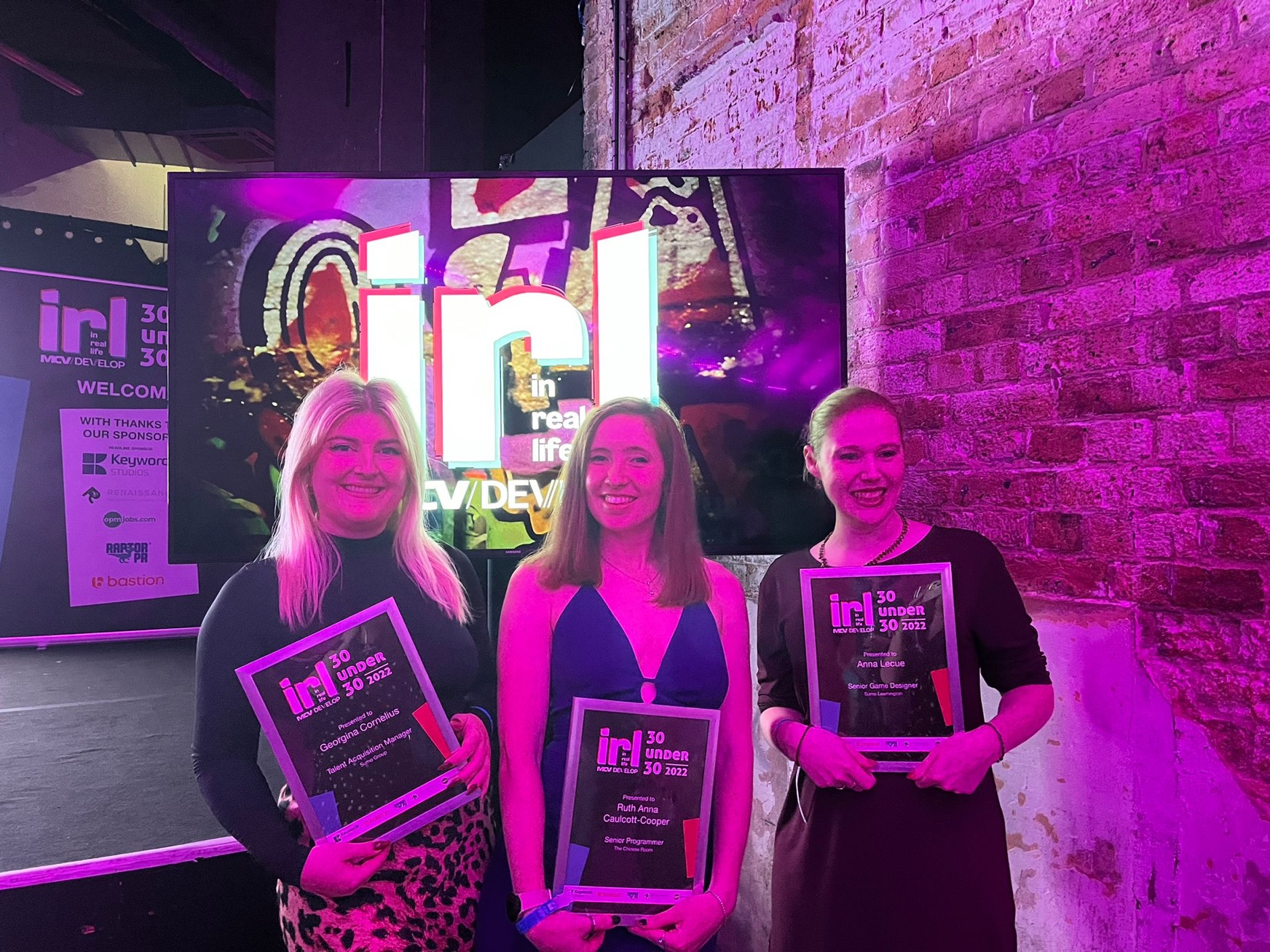 Georgina, Anna and Anna with their 30 Under 30 Award certificates.